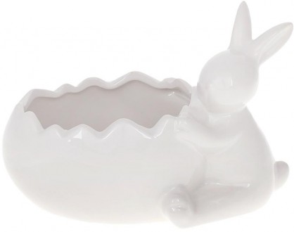 Міні-кашпо "Кролик біля яйця". Матеріал – кераміка. Висота 13см, довжина 1. . фото 2