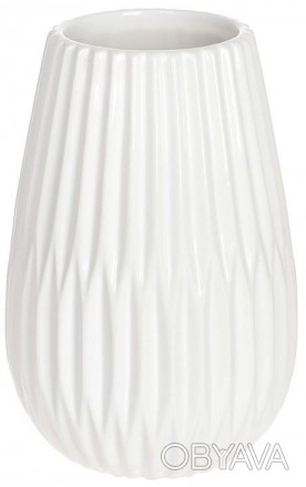 Керамічна ваза колекції "Stone Flower", білий. Настільна ваза. Розмір: 14x14см, . . фото 1