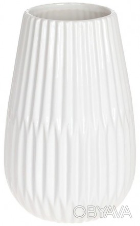 Керамічна ваза колекції "Stone Flower", білий. Настільна ваза. Розмір: 15x15см, . . фото 1