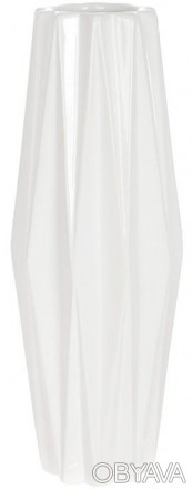 Керамічна ваза колекції "Stone Flower Амалія", білий. Настільна ваза. Розмір: 11. . фото 1
