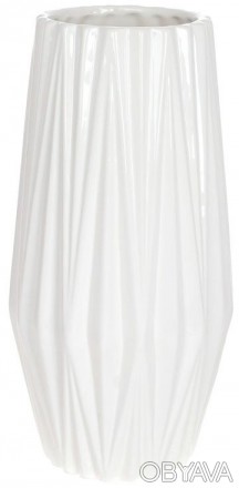 Керамічна ваза колекції "Stone Flower Маргарет", білий. Настільна ваза. Розмір: . . фото 1