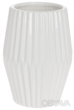 Керамічна ваза колекції "Stone Flower Фрок", білий. Настільна ваза. Розмір: 13x1. . фото 1