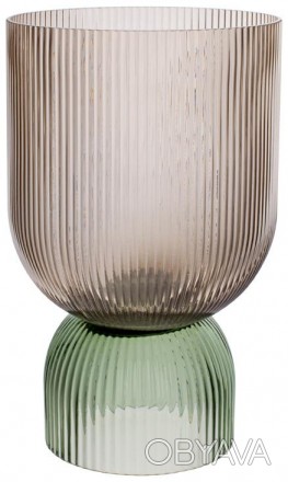 Настільна скляна ваза Ariadne "Carol" із комбінованого кольорового скла. Красива. . фото 1