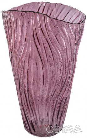 Ваза для квітів Ariadne "Art" з напівпрозорого фіолетового скла. Декоративна нас. . фото 1