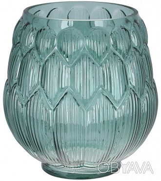 Скляна ваза Ancient Glass "Артишок" для квітів, настільна. Діаметр 18см; висота . . фото 1