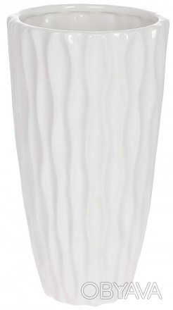 Ваза керамічна "Фріда" із колекції "Stone Flower" білий глянець. Настільна ваза . . фото 1