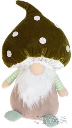 М'яка іграшка "Гном-гриб" (лялька). Матеріал - тканина. Розмір: 18х16см, висота . . фото 1