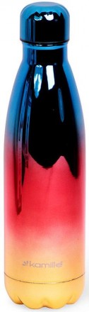 Термос-пляшка Kamille Bottle з кольоровою дзеркальною поверхнею. Градієнтний пер. . фото 3
