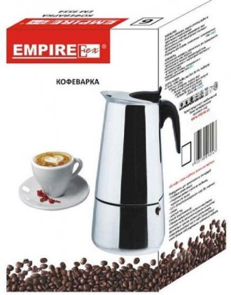 Гейзерная кофеварка Empire на 6 чашек
Кофеварка для эспрессо гейзерного типа.
Ко. . фото 3