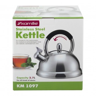 Чайник Kamille из нержавеющей стали со свистком 2,7 л
Чайники Kamille изготовлен. . фото 11