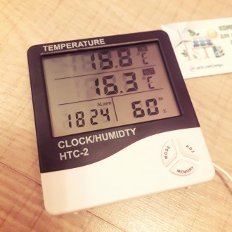Цифровой датчик температуры и влажности будильник 5 в 1. HTC-2 модель.
Работает . . фото 3