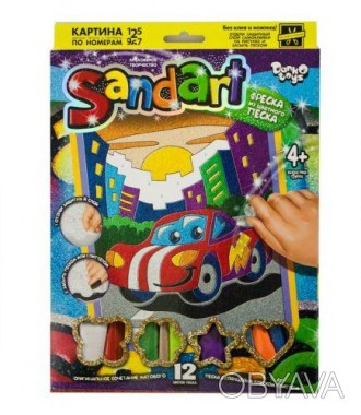 Набір для творчості "Sandart" фреска з кольорового піску. Розвиває креативне мис. . фото 1