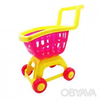 Яркая продуктовая тележка на колёсиках, в которой можно перевозить игрушки, а та. . фото 1