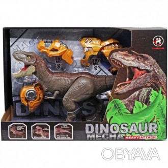 Оригінальна іграшка у вигляді динозавра з рухомими кінцівками та звуковими ефект. . фото 1