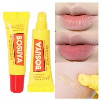 Натуральный бальзам для губ Bosuya Lip Balm обогащен витаминами, скваланом расти. . фото 4