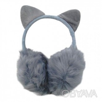 Хутряні зимові навушники з котячими вушками на дузі. Навушники легкі, мʼякі та д. . фото 1