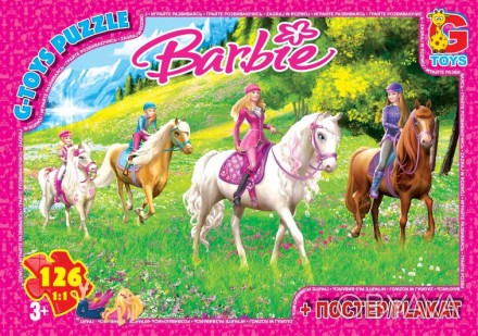 ![CDATA[Пазли ТМ "G-Toys" із серії "Barbie", 126 елементів Работаем с 2011 годаБ. . фото 1