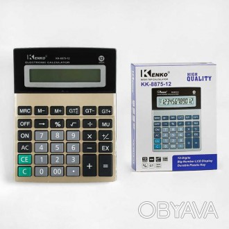 ![CDATA[Калькулятор настільний, від батарейки, металопластик, в кор. /60/ Работа. . фото 1
