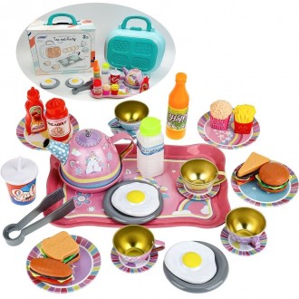 Игровой набор металлической посуды с продуктами в чемодане "Единороги" арт. 86-2. . фото 2