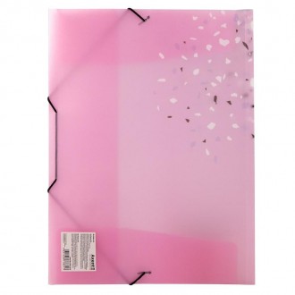 Папка на резинках, А4+, Shine, розовая. Материал пластик с блестками +резинки.. . фото 3