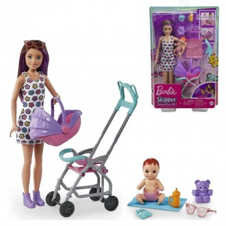Кукла Барби "Няня с коляской и пупсом" Barbie Skipper Babysitters арт. GXT34
В н. . фото 2