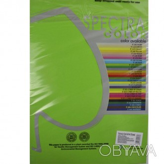 Бумага цветная SPECTRA А4, 100 листов, плотность 80г/м2, цвет темно-зеленый. Пре. . фото 1