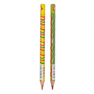 Карандаш YES Rainbow Jumbo с шестицветным грифелем, треугольныйОдин карандаш -ше. . фото 3