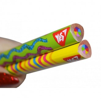 Карандаш YES Rainbow Jumbo с шестицветным грифелем, треугольныйОдин карандаш -ше. . фото 4
