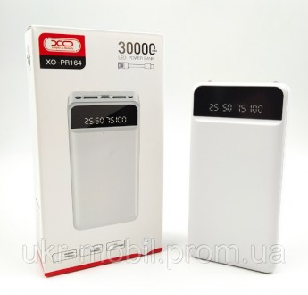Повербанк (УМБ) XO PR164, 30000 mAh, 2USB, Type-C, Micro USB, с фонариком, (с ка. Черновцы. фото 1 Повербанк (УМБ) XO PR164, 30000 mAh, 2USB, Type-C, Micro USB, с фонариком, (с ка. Черновцы. фото 1