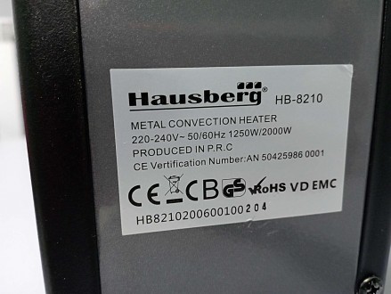Електричний конвекторний нагрівач HAUSBERG HB-8210 є портативною альтернативою з. . фото 5