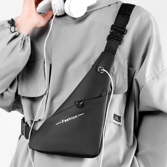 
	Текстильная мужская сумка через плечо ATN02-6675A в черном цвете.
Размеры изде. . фото 10