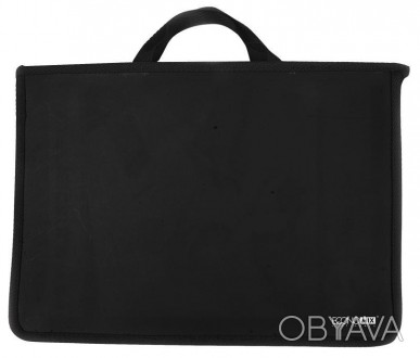 Портфель черный изготовлен из полипропилена с тканевыми ручками. Толщина: 500 мк. . фото 1