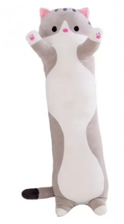 
М'яка плюшева іграшка-обіймашка Кіт Батон 50 см, м'яка іграшка подушка, колір с. . фото 6