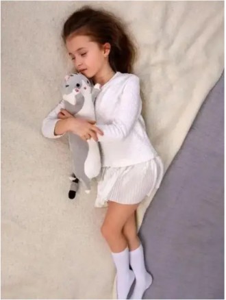 
М'яка плюшева іграшка-обіймашка Кіт Батон 50 см, м'яка іграшка подушка, колір с. . фото 9