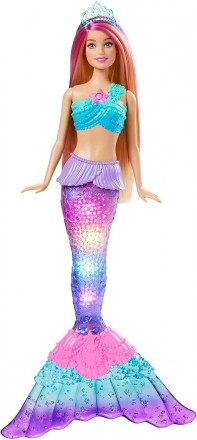 Кукла - русалка Barbie Дримтопия сияющий хвостик / Barbie Mermaid Doll арт. HDJ3. . фото 3