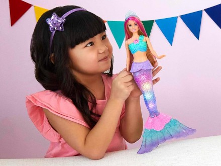 Кукла - русалка Barbie Дримтопия сияющий хвостик / Barbie Mermaid Doll арт. HDJ3. . фото 7