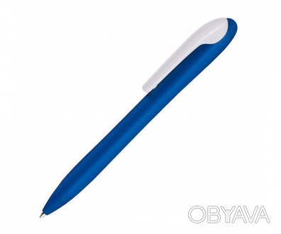 Ручка кулькова, пластикова, глянцева . Стержень з синім чорнилом. . фото 1