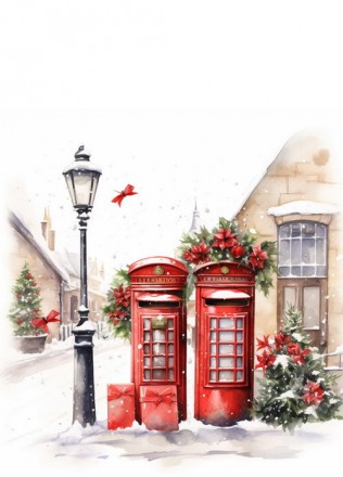 Червоні різдвяні листівки від ілюстратора FubsyFox Digital. В посткроссерському . . фото 5