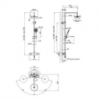 Термостатична душова система Qtap Sloup 57103ONC — естетичне та практичне рішенн. . фото 3