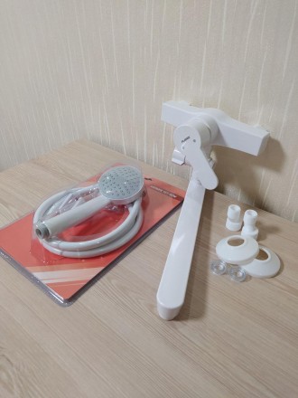 Змішувач для ванни з довгим виливом із термопластичного пластику SW Oscar-006 Wh. . фото 10