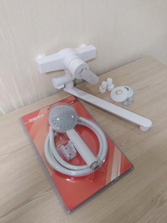 Змішувач для ванни з довгим виливом із термопластичного пластику SW Oscar-006 Wh. . фото 9