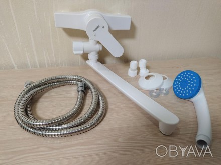 Змішувач для ванни з довгим виливом із термопластичного пластику SW Oscar-006 Wh. . фото 1