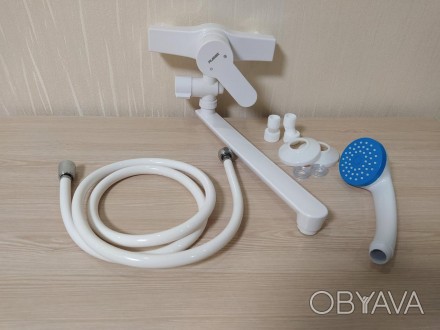 Змішувач для ванни з довгим виливом із термопластичного пластику SW Oscar-006 Wh. . фото 1