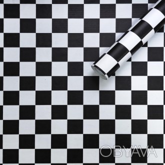 Самоклеюча плівка шахи 0,45х10м 
Плівка на самоклейці ідеально підходить для обк. . фото 1