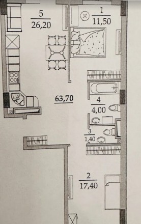 
 25097 Продам 2-х комнатную квартиру на улице Академика Вильямса. Новый дом. Кв. Таирова. фото 4