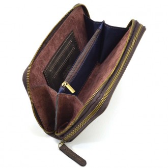 Клатч мужской кожаный на два отделения LIMARY Lim-0128RC коричневый. . фото 7