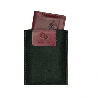 Кожаная обложка на права ID паспорт, удостоверение Grande Pelle 211661 бордовая. . фото 5