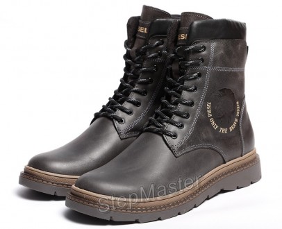 Черевики шкіряні Diesel Cassidy Combat Grey Marble
Оригінальна нова модель молод. . фото 9