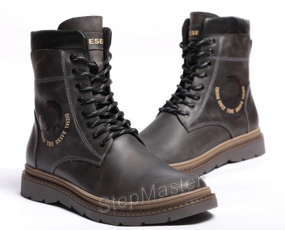 Черевики шкіряні Diesel Cassidy Combat Grey Marble
Оригінальна нова модель молод. . фото 11