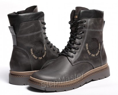 Черевики шкіряні Diesel Cassidy Combat Grey Marble
Оригінальна нова модель молод. . фото 3